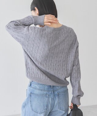 AMERICAN HOLIC バイパチケーブルニットプルオーバー Light Gray Mixture