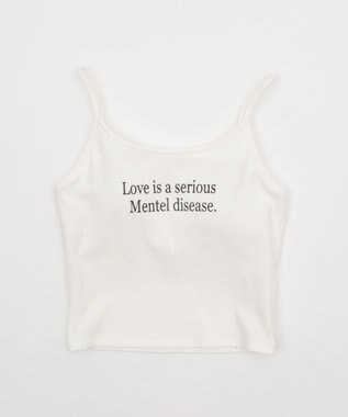 WEGO 【カップ付きインナー】グラフィックプリントカップインキャミ ホワイト