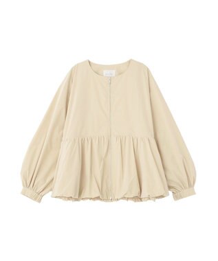 Green Parks ノーカラーペプラムブルゾン Beige