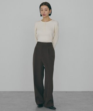 AMERICAN HOLIC バイパチヘンリーネックリブニットプルオーバー Ivory