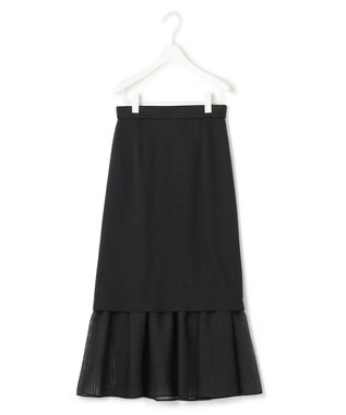 ICB L 【洗える】 カラミストライプ スカート ブラック系