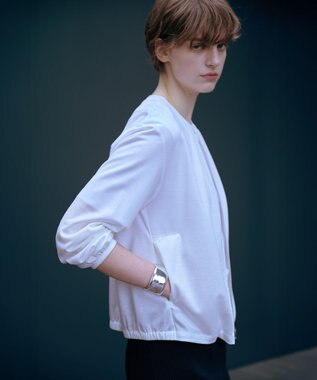 J.PRESS LADIES 【接触冷感・洗える】シアー ブルゾン オフホワイト系