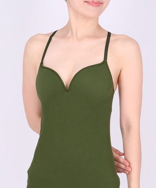 WACOAL 【GOCOCi ゴコチ】 カップ付きインナー ぴったりフィット ズレにくい 洗濯機洗い可能(ネット使用) ブラキャミソール ブラトップ レディース ノンワイヤー UGG122 /ワコール グリーン