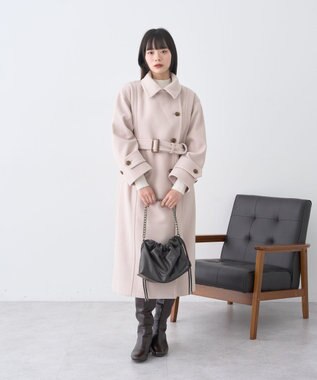 earth music&ecology 3WAYカラーロングコート Light Beige