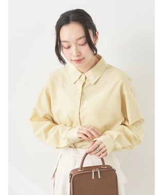 earth music&ecology ワンポイントロゴシャツ Light Yellow