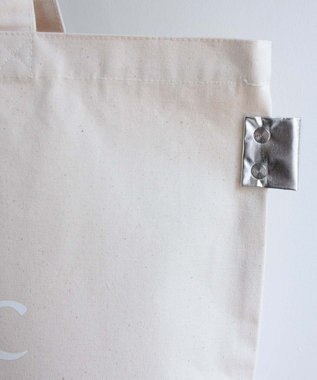 muuc 〈コットンキャンバス生地〉〈就労支援〉ロゴ入りマルシェバッグ（マチあり） 生成り×ホワイト