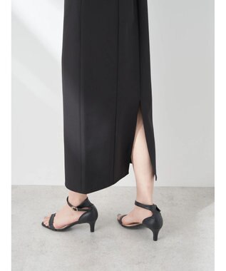 earth music&ecology バックスリットＩラインキャミワンピース Black