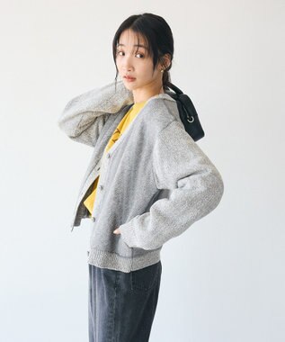 CRAFT STANDARD BOUTIQUE チュールドッキングニットカーディガン Gray