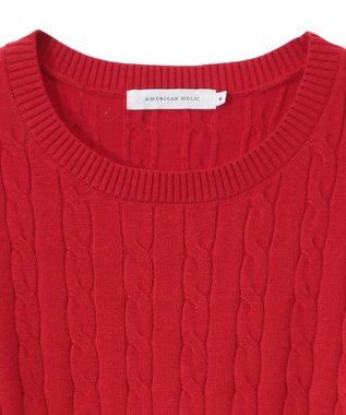 AMERICAN HOLIC バイパチケーブルニットプルオーバー Red