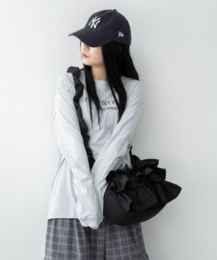 WEGO フリルドロストギャザーショルダー ブラック