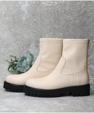 Bridget Birkin 【PARADIS COULEUR】EVAソールバックジップストレッチブーツ アイボリー