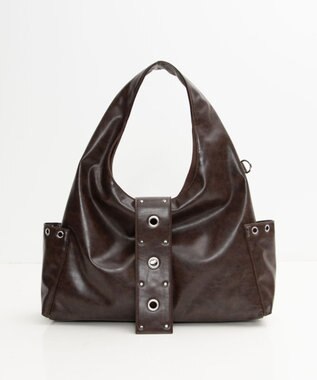 WEGO ハトメデザインワンハンドルトート ブラウン