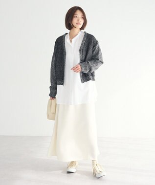 CRAFT STANDARD BOUTIQUE チュールドッキングニットカーディガン Gray