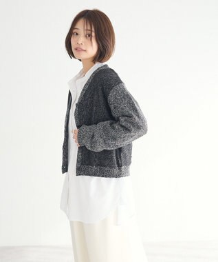 CRAFT STANDARD BOUTIQUE チュールドッキングニットカーディガン Gray
