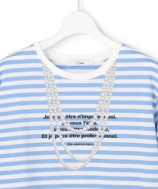 ICB 【30th ANNIVERSARY】 PARIS ボーダーTシャツ サックス×オフホワイト