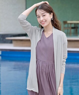 Tiaclasse L 【新色追加・UVケア・接触冷感】ロングトッパーカーディガン グレー