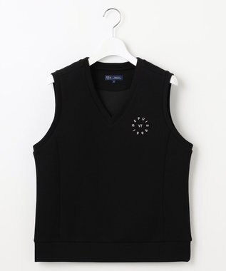 23区GOLF 【WOMEN/EC限定】ワンポイント ジャージー ベスト ロングシーズン使える 温度調節に最適 ブラック系