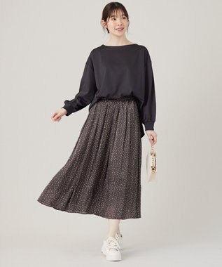 ANY SIS 【洗える】シャイニードットギャザー スカート スレート系