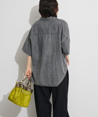Green Parks 半袖シアーデニムシャツ Black