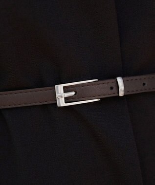 Tiaclasse フェイクレザー細巾ベルト ブラウン