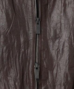 JOSEPH HOMME 【洗い加工】シュリンクエアレザー 　シングルライダースジャケット ダークブラウン系