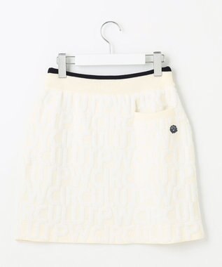 PW CIRCULUS 【WOMEN】【防風/蓄熱】総ロゴ ニット スカート ホワイト系