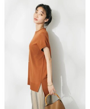 CRAFT STANDARD BOUTIQUE ＵＶカット接触冷感半袖ニットチュニック Caramel