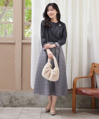 Tiaclasse 【安田美沙子さん着用】フェイクファーバック ベージュ