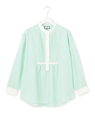 J.PRESS YORK STREET 【WOMEN】コットンタイプライター ブラウス グリーン系1