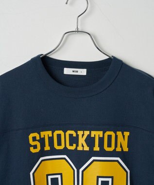 WEGO 【ユニセックス着用ITEM/手洗い可/MLサイズ】フットボールBIG　T（S） ネイビー