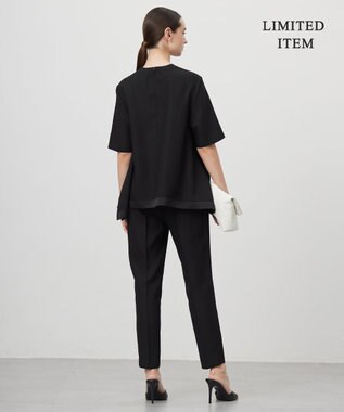 ICB L 【WEB限定・UVケア・速乾・洗える】 FluidBackSatin  Tブラウス ブラック系