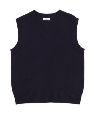 WEGO 【SCHOOLITEM】無地ニットベスト ネイビー