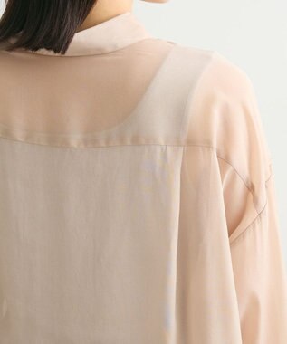 Green Parks シアーシャイニーシャツ Beige