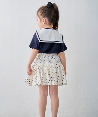 ANY KIDS 【洗濯機可能】バルーン ドットスカート ホワイト