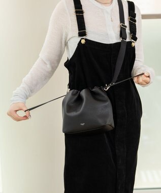 blancle シュリンクレザー ドローストリング2wayバッグ BLACK