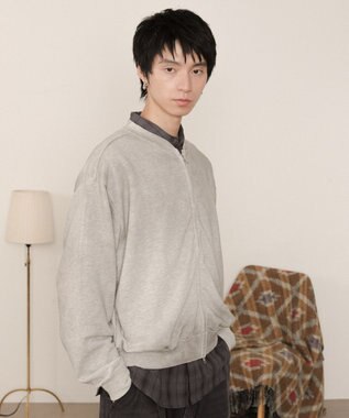 WEGO ブラストダブルZIPスウェットカーディガン 杢グレー