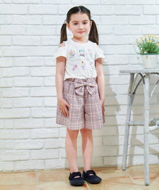 ANY KIDS スイーツ オン・オフショルダー Tシャツ オフホワイト