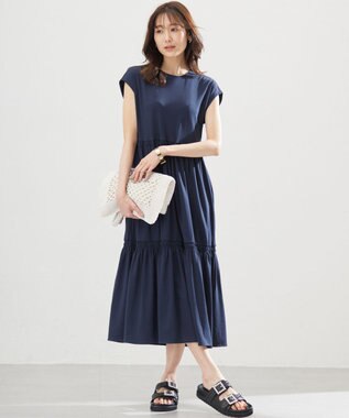 組曲 サマージャージーティアード ワンピース ネイビー系