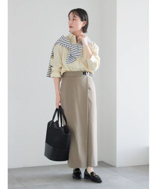 Te chichi ショルダー釦ボーダーカットソー ネイビー