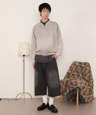 WEGO ブラストダブルZIPスウェットカーディガン 杢グレー