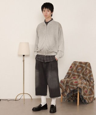 WEGO ブラストダブルZIPスウェットカーディガン 杢グレー