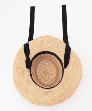 23区 ラフィアリボン ハット ベージュ系