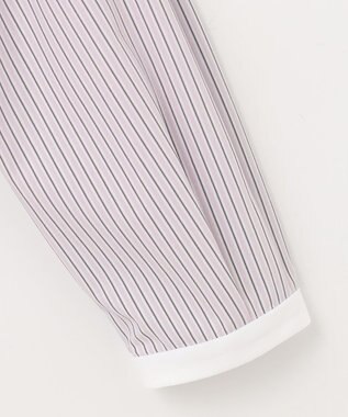 J.PRESS LADIES L ストライプジャージー カットソー ふじ色系1