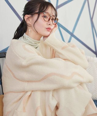 Tiaclasse ふわもちニュアンス配色ニットカーディガン アイボリー