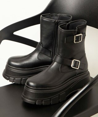 WEGO 厚底ボリュームエンジニアブーツ ブラック