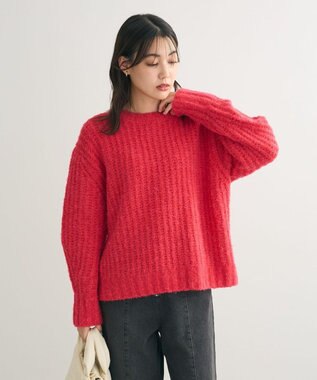 Green Parks ざっくりローゲージニットプルオーバー Pink