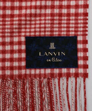 AURORA 【 LANVIN en Bleu （ランバン オン ブルー）】ウールチェックマフラー ワイン