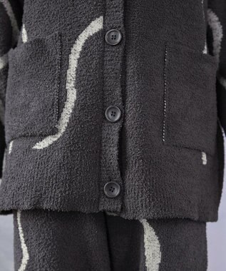 Tiaclasse ふわもちニュアンス配色ニットカーディガン チャコールグレー