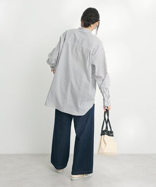 CRAFT STANDARD BOUTIQUE 【追加】バンドカラーシャツ ストライプグレー