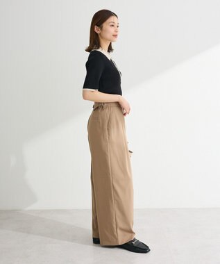 Green Parks 配色ニットポロ Black